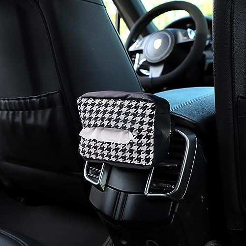 ZIBUYU® Car Tissue Box Cartoon Tissue Paper Holder Tissue Organizer Plush Car Tissue Box with Quick Release Buckle, Cartoon Tissue Paper Holder for Car, Home, Office