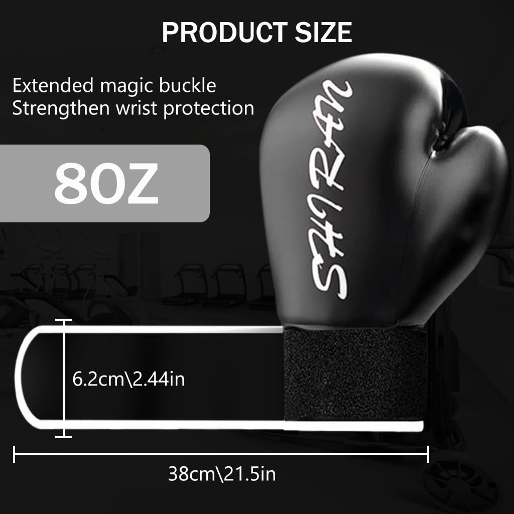 Proberos Boxing Gloves for Teens and Kids with 3 Inch Padding and PU Leather | 8oz Black