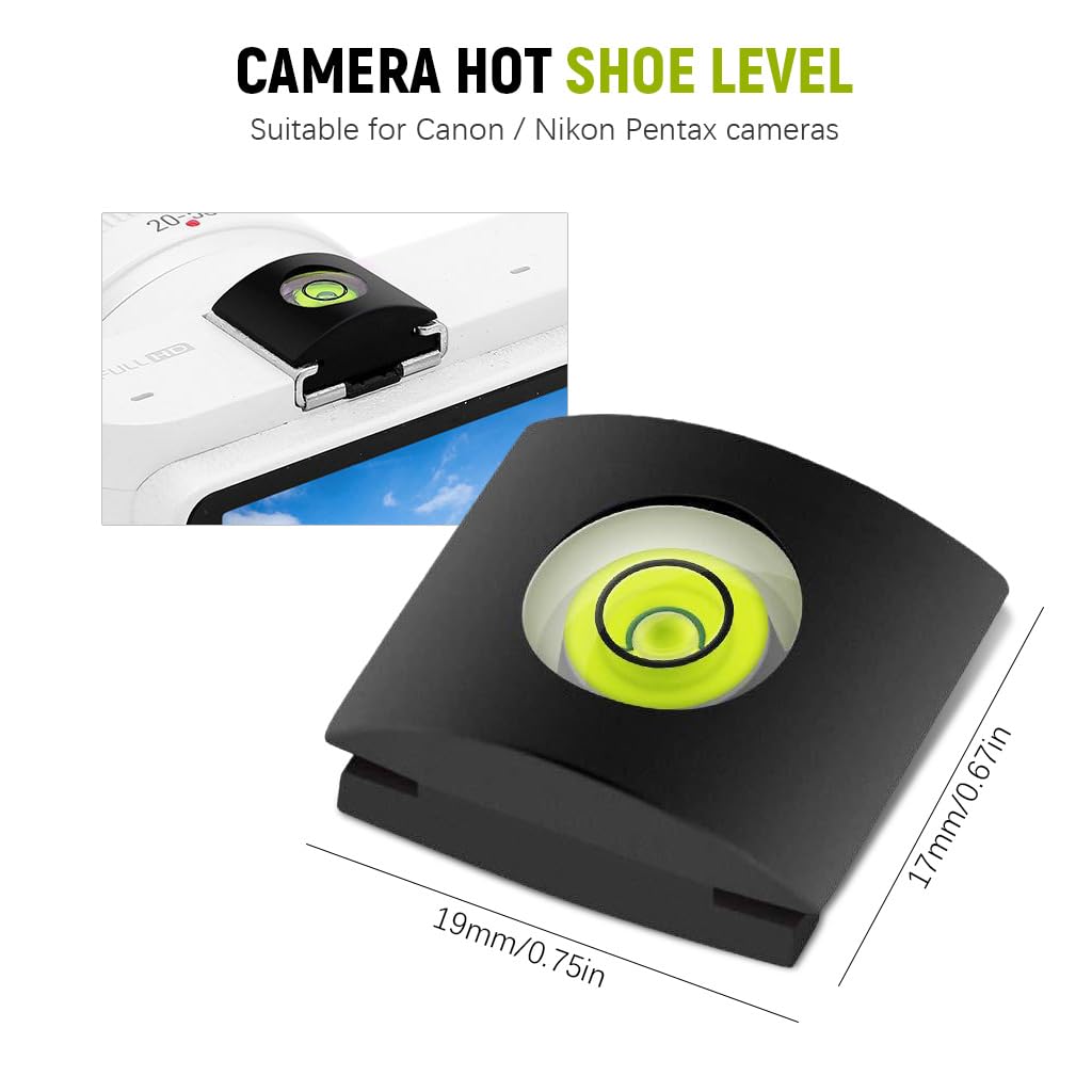 ZORBES Camera Flashlight Hot Shoe Cover 4PCS with Bubble Spirit Level for DSLR | Protects Canon Nikon Panasonic Fujifilm and Olympus