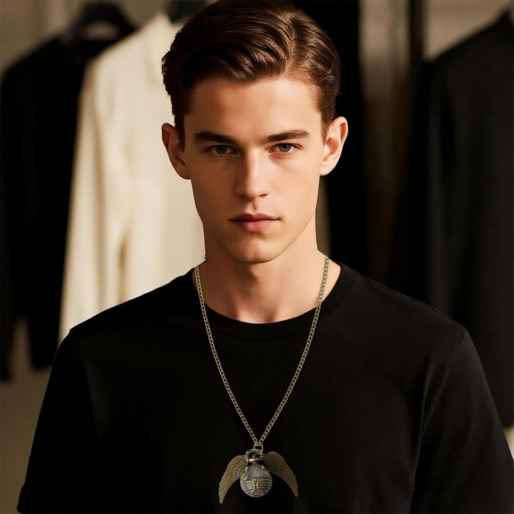 SANNIDHI Pocket Watch Vintage Quartz Analog with Chain Necklace for Men and Women