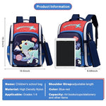 PALAY® Boys School Backpack Dinosaur Cartoon Backpack with Pencil Pouch Primary Bookbag Boys Backpack for School, Travel, Burden-relief Backpack School Gift