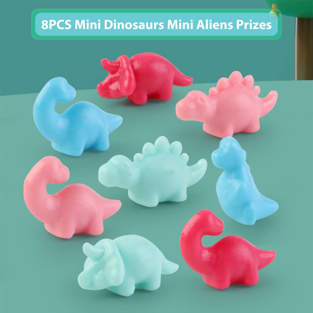 PATPAT Mini Claw Machine for Kids with 8 Dinosaur Prizes featuring 3 Lever Controls | Fun Birthday Gift for 3–8 Year Olds