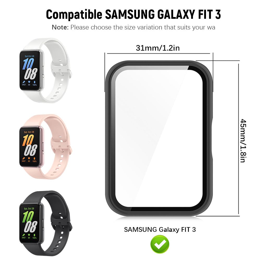 ZORBES Tempered Glass Cases for Samsung Galaxy Fit3 with Snap-On Design in Black & White