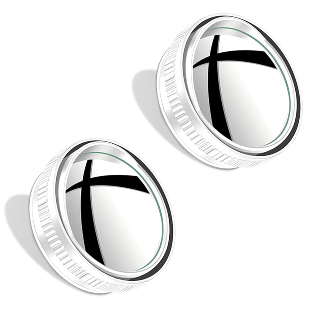 STHIRA® 2Pcs Blind Spot Mirror for Car, 2 Inch Round HD Mirror Glass Convex Curved Rear View Wide Angle Side 360° Rotate Mirror Blindspot with Strong Suction Cup Mount for Universal Vehicles, Van, SUV, Trucks