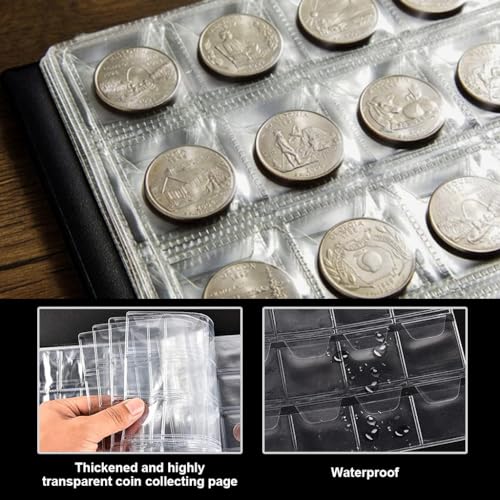 Climberty® Coin Collection Album - 300 Pockets Coins Display Storage Case, Collecting Sleeves Organizer Box for Coin Collections Supplies, Money Currency, Medal, Emblem, Badges, Stamp