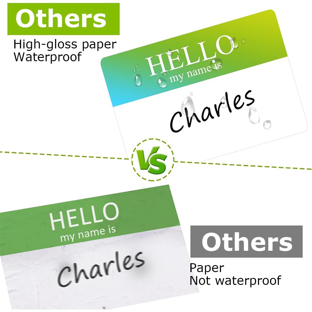 HASTHIP Name Label Stickers for Parties and Office with 180 pcs 3x2 in Smudge‑Free Paper | Rainbow Colors