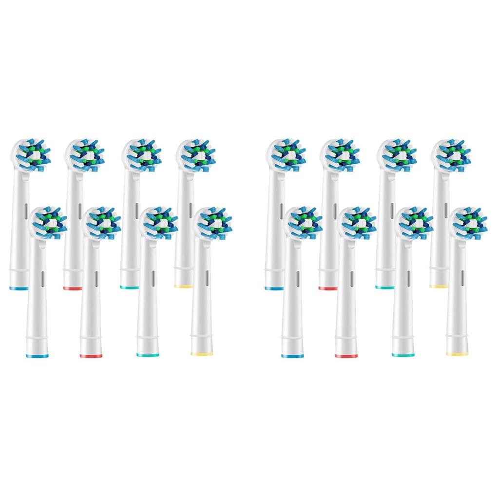 MAYCREATE Replacement Brush Heads for Oral B Braun | Pack of 8 with Cross Action Nylon Bristles