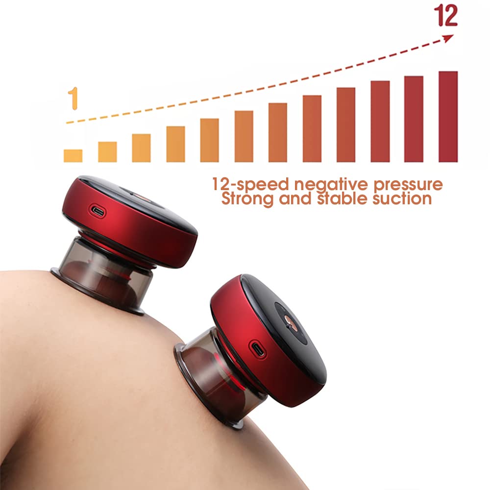 HANNEA Cupping Therapy Set for Body Relaxation with 12-Level Heat and Vacuum Massage | Rechargeable 1200mAh