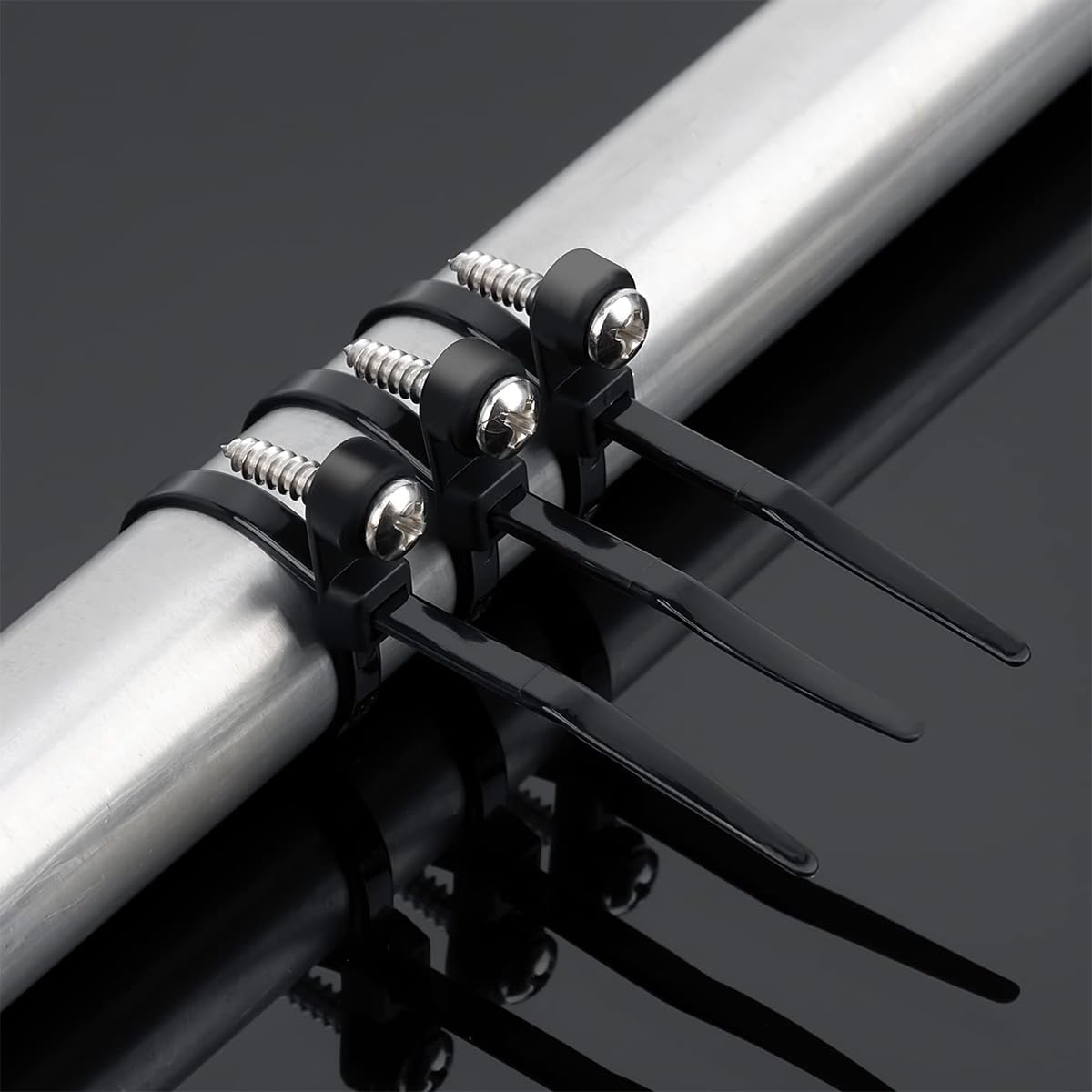 Serplex Mountable Cable Ties for Cable Organization featuring Screw Hole Design 200 pcs 5.9 in Nylon