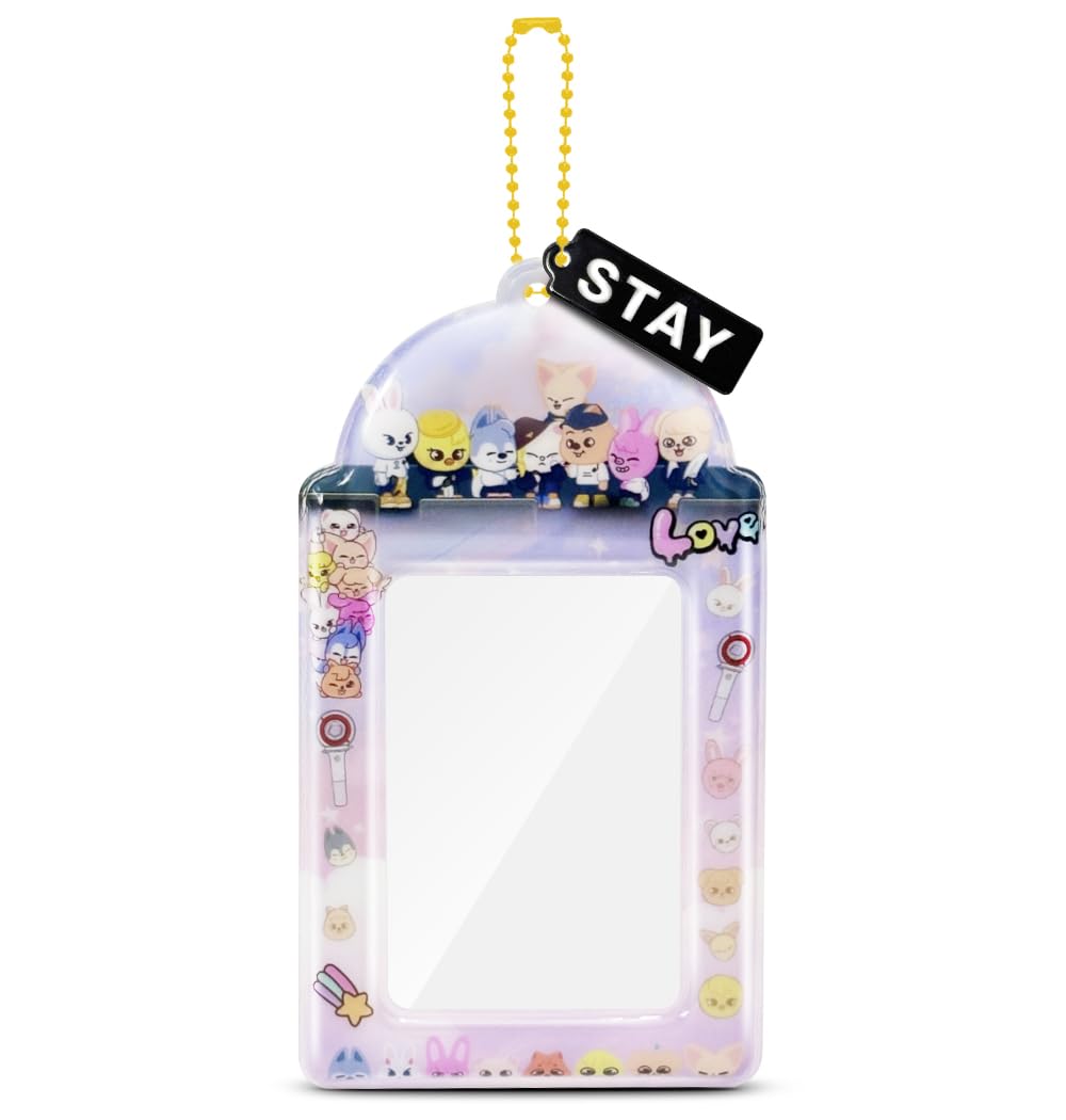 PATPAT® Kpop Cute Animal Themed Photocard Holder Decorative Cardholder for 3.8 x 2.8 Inches Lomo Cards Photos-Purple