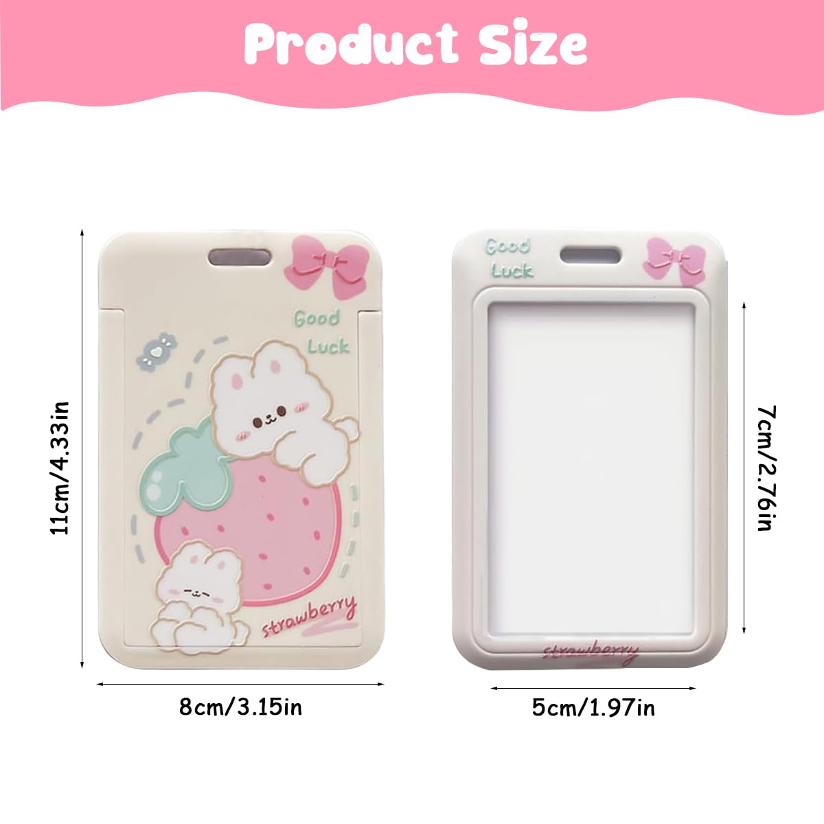 PATPAT Cartoon ID Card Holder for Students and Office with Lanyard & Keychain | 110mm x 70mm Clear Acrylic Sleeve