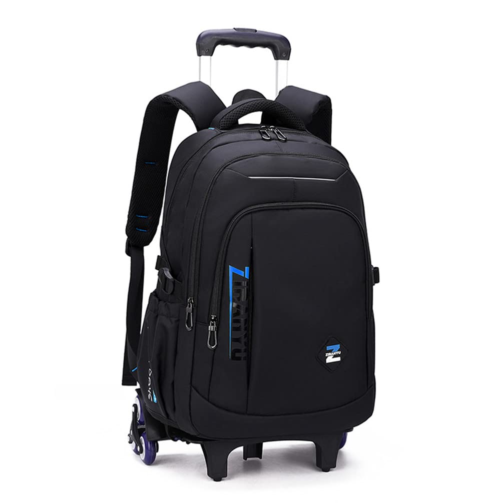 PALAY School Backpack on 6-Wheel Backpack with Retractable Pull Handle School Backpack Detachable Wheel Stand Design Fashion Travel Backpack School Gift for Kids 6-12 Years Old