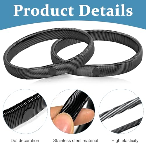 GUSTAVE® 1 Pair Shirt Sleeve Garters Stretchy Anti-Slip Armbands Holder Fashion Bartenders Metal Arm for Men Women Fixing Long Sleeves Black 3 PCS