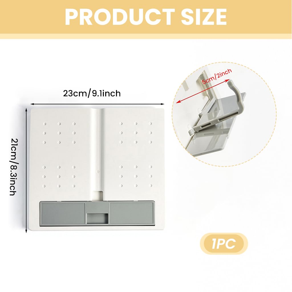 ZORBES Adjustable Book Holder Stand for Study and Work with 6 Angle Settings | Foldable ABS Reading Rest