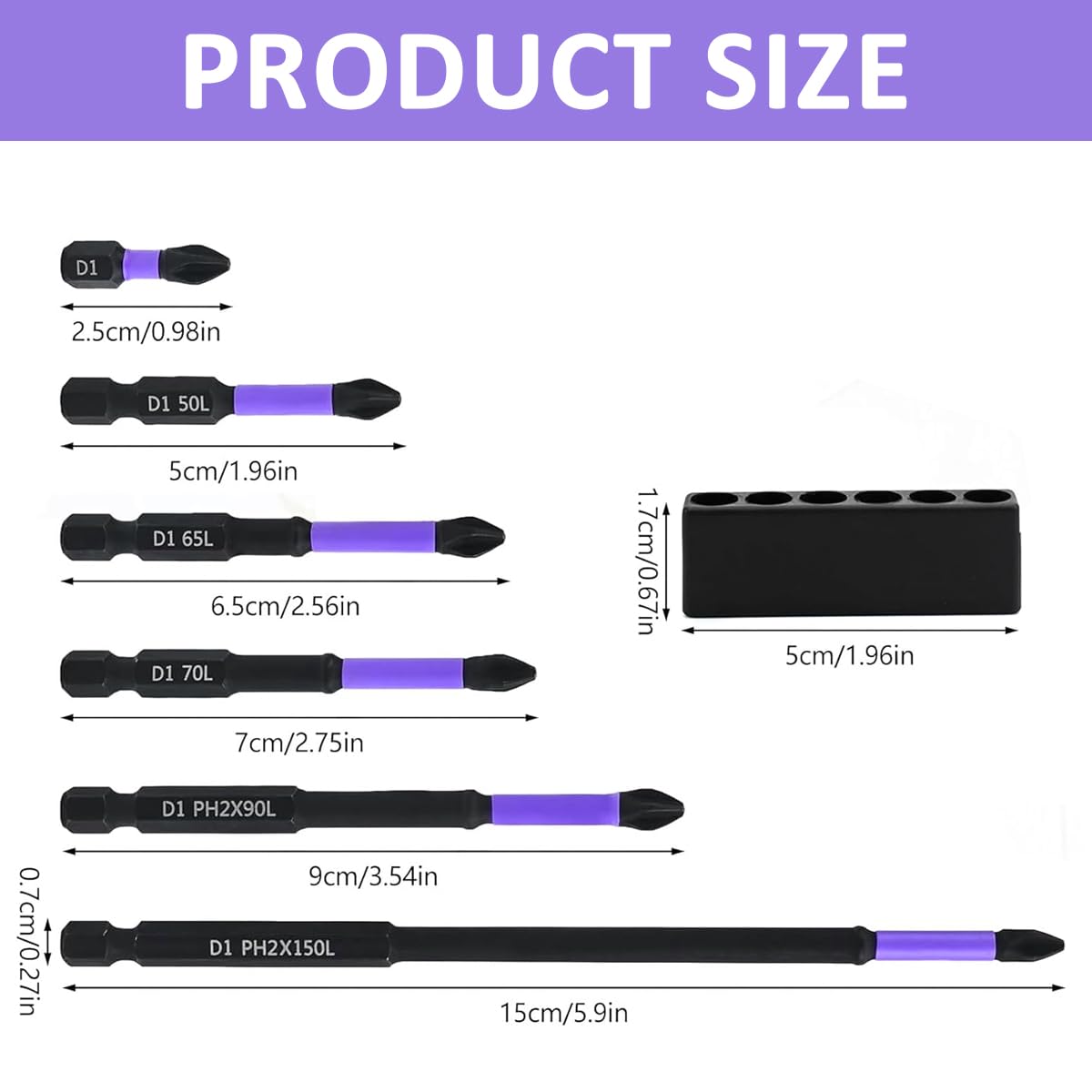Serplex Phillips Drill Bits 18PCS for Power and Impact Drivers with Magnetic and Anti-Slip Tips