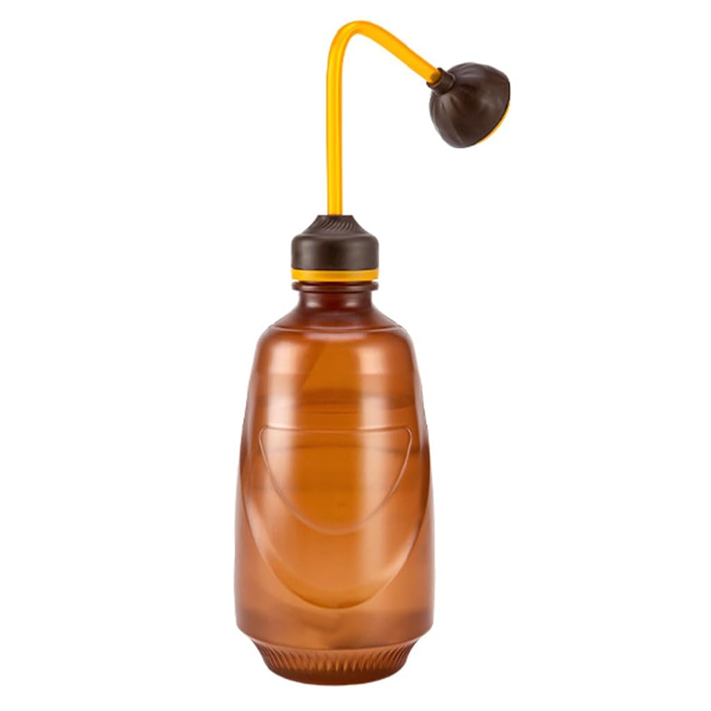 HASTHIP® Plant Watering Can, 450ml Hand Press Squeeze Watering Bottle with Curved Sprayer for Small Potted Plants, Seedlings, Watering Can