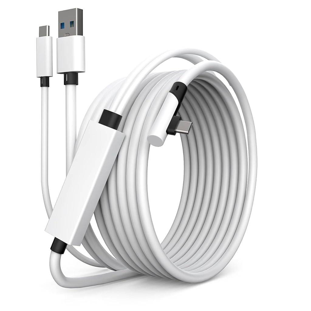 Verilux® 16ft 2 in 1 USB C Cable, USB C to USB Cable USB C to Light-ning Cable for iPhone USB 3.0 Fast Charging Cable Support Data Transfer Charging for Meta Quest 3/2/Pro, Pico 4/Pro