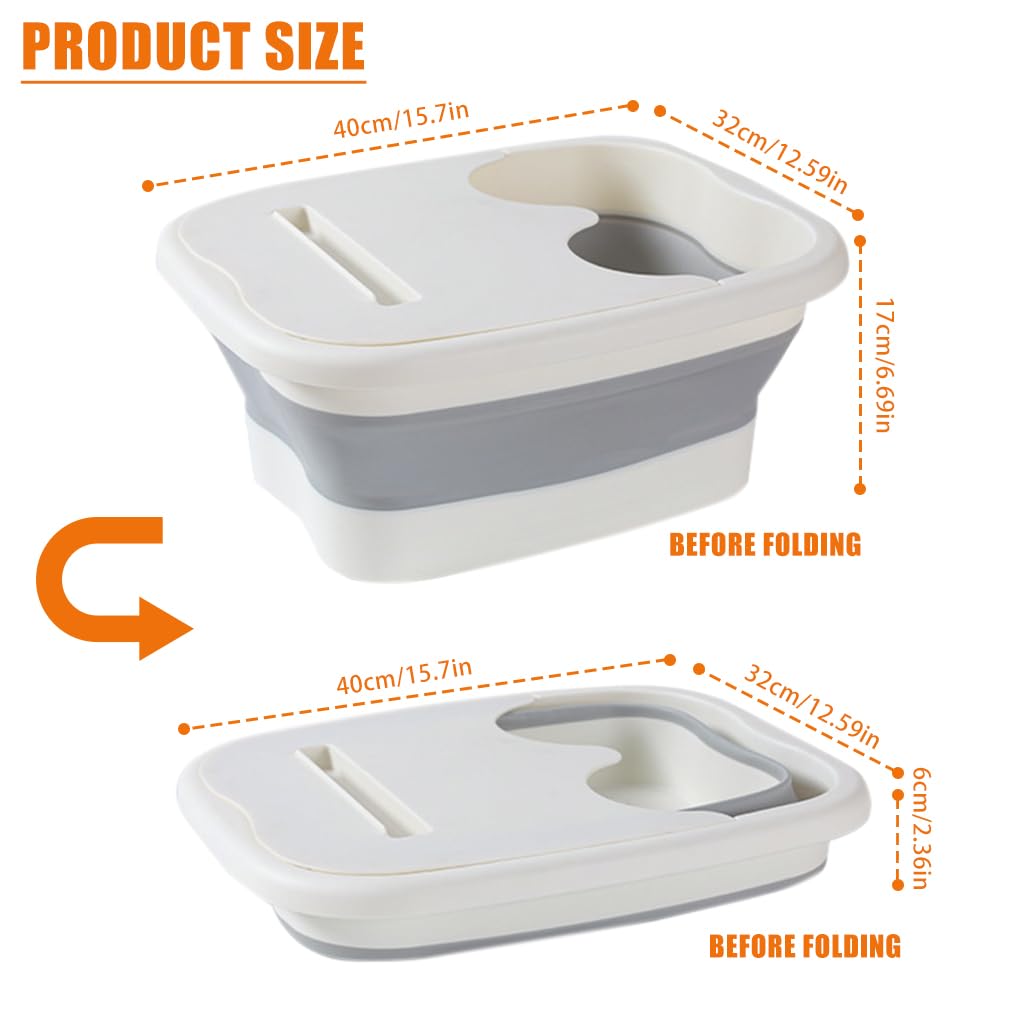 HASTHIP Foot Spa Bath for Relaxing Foot Soaks with 15L Collapsible Design and Massage Nubs