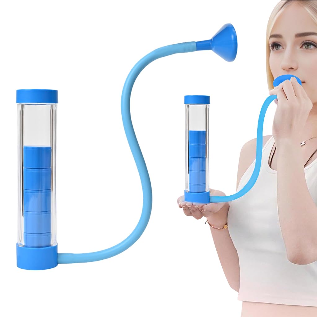 Proberos Lung Trainer for Breathing Exercise with 5 Adjustable Weights and Acrylic Tube Design