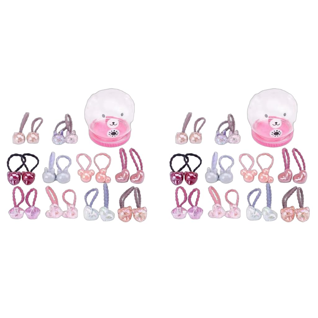ZIBUYU Kids Rubber Bands for Girls with 10 Lovely Styles | 40PCS Elastic Hair Ties