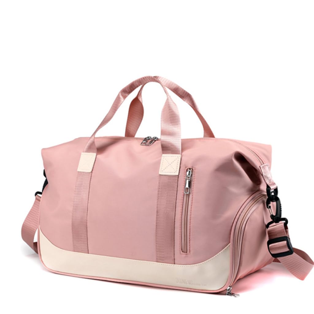 ZIBUYU Gym Bag for Women with Shoe Compartment and Detachable Strap | 47x22x25cm Travel Duffle