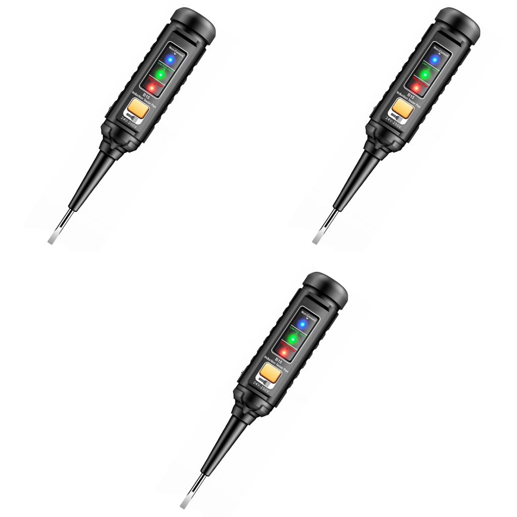 Serplex Voltage Multimeter Pen for Electrical Testing with 3 Color Light Indicator and Sound Alarm | 3PCS