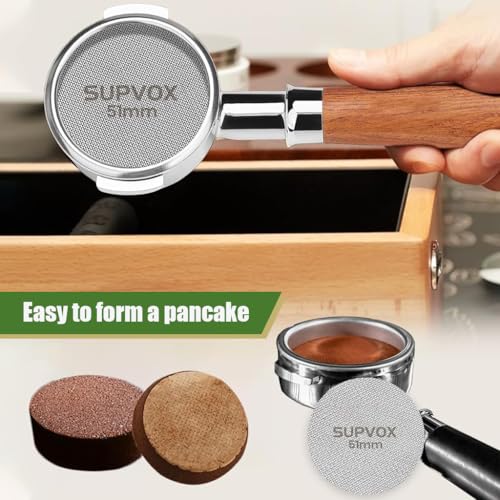 Supvox® 51mm Coffee Tamper Coffee Accessories Kit: Coffee Tamper Set, Coffee Tamper Coffee Tools Barista Tools Coffee Kit Fits Espresso Coffee Machines of 51mm Portafilters