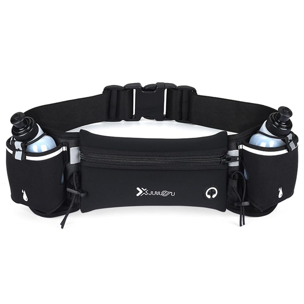 Proberos Running Belt for Running and Cycling with Dual Water Bottles and 7 in Phone Fit | Adjustable Hydration Waist Pack