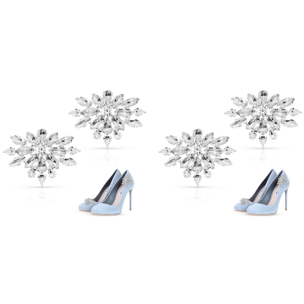 MAYCREATE Shoe Clips Charms for Women featuring 4PCS Crystal Rhinestone Decoration for Wedding & Party Heels