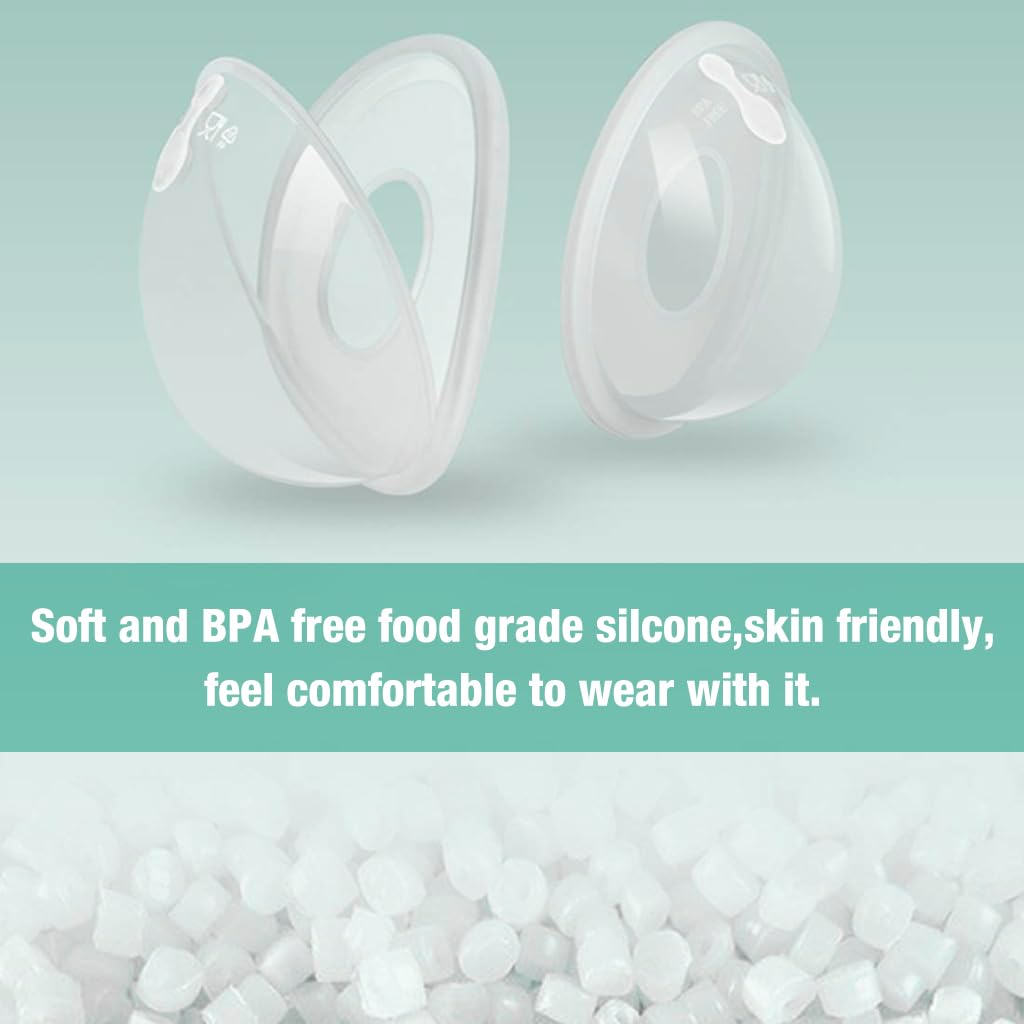 SNOWIE SOFT Nipple Caps for Breastfeeding Mothers with 3.2cm Collector Shell | Food Grade Silicone and PP Leak Proof Design