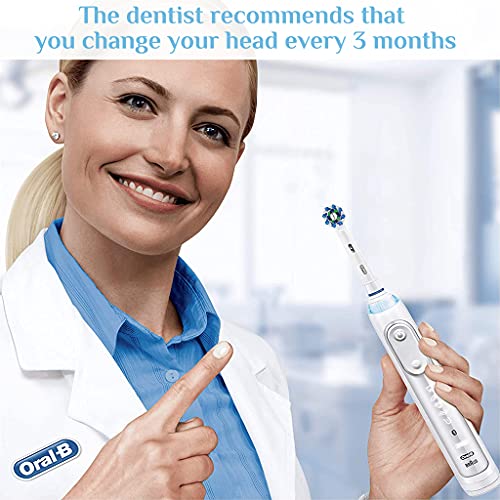 MAYCREATE® Replacement Brush Heads Compatible With Pack of 8 Generic Crossaction Electric Toothbrush Heads For Oralb Braun Bases White 2 PCS