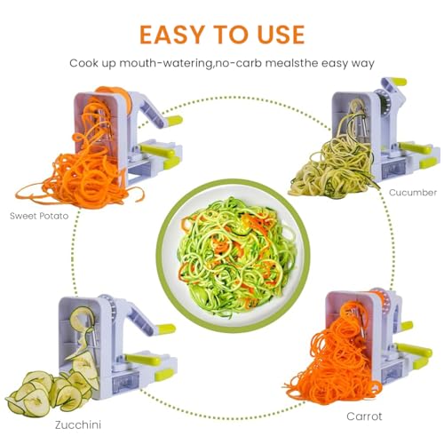 HASTHIP® Vegetable Slicer for Kitchen 5 Blades Cutter Potato Onion Chopper Multifunctional for Squash Potatoes Carrots 3 PCS