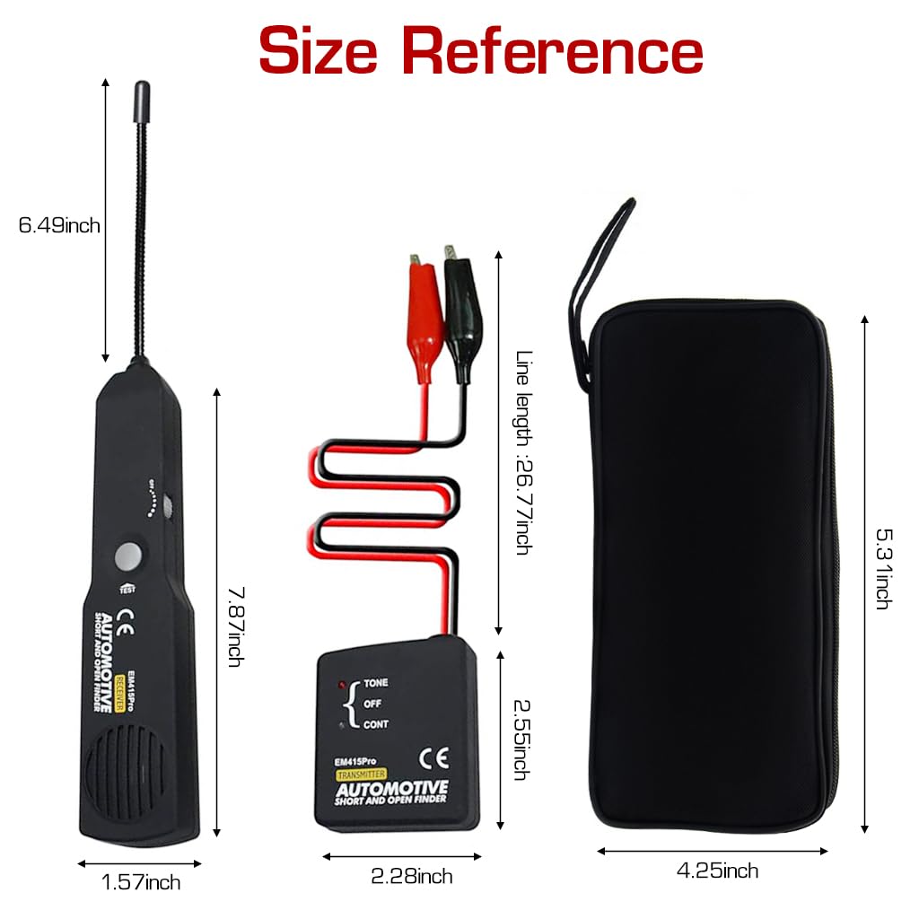 STHIRA® Car Circuit Scanner Car Test Voltage Tester Electrical Circuit Tester Tone Generator Cable Wire Breaker Tracker DC 6-42V Probe, Car Respair Tool, Car Inspection Tool (No Battery)