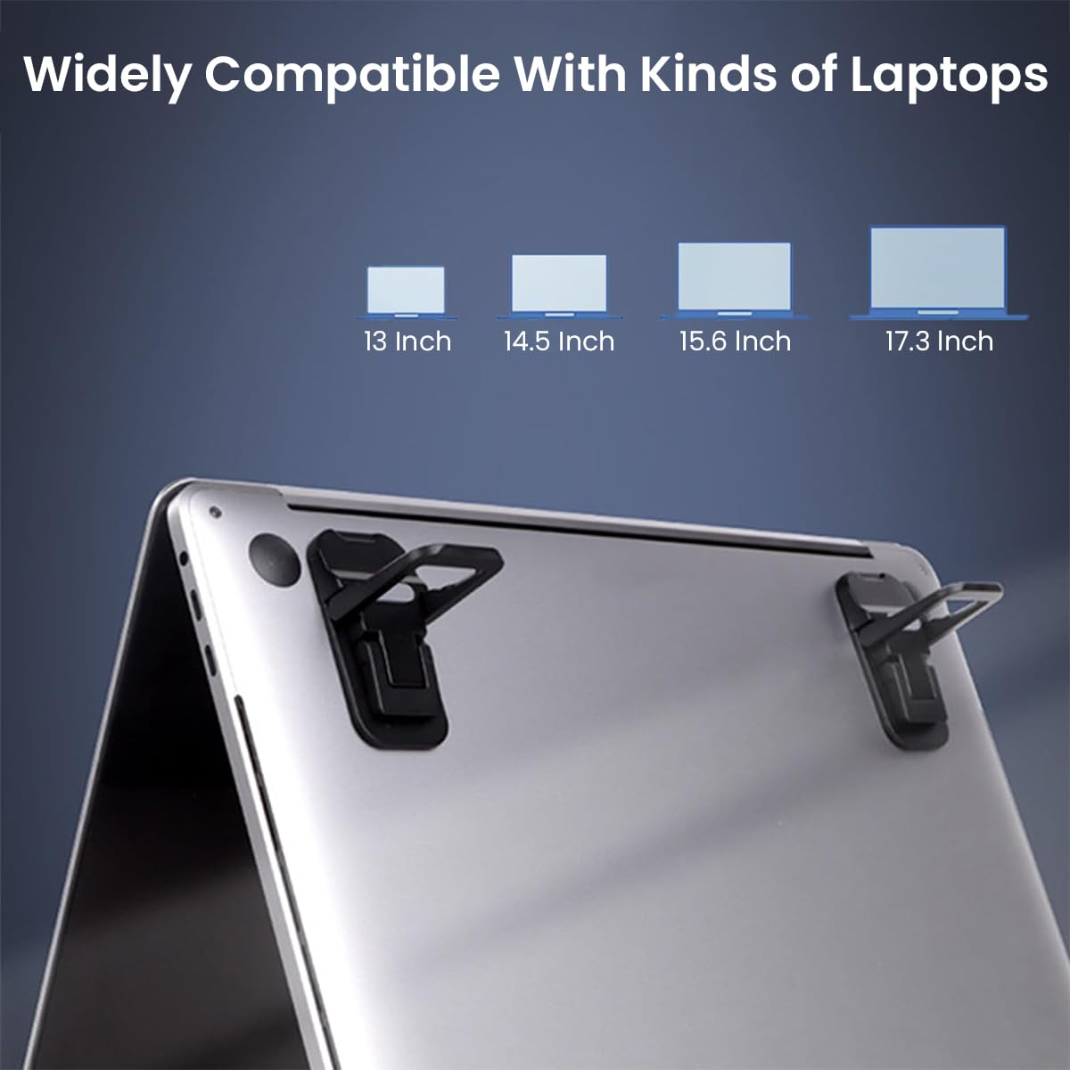 Zeitel Keyboard Stand for Desktop and Laptop with 8° and 13° Adjustment | Self-Adhesive Aluminum Riser 2Pcs