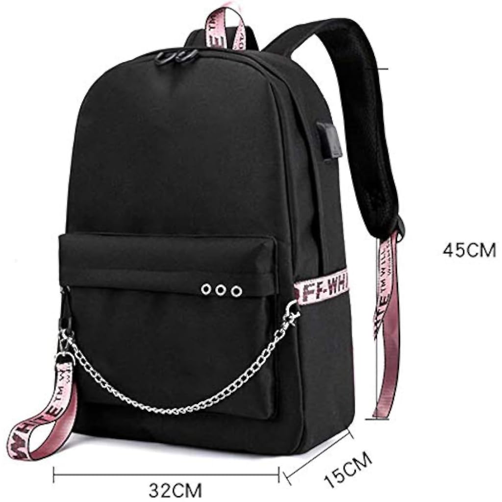 SANNIDHI  Kpop BTS Bangtan Boys Casual Backpack Daypack Laptop Bag School Bag Bookbag Shoulder Bag with USB Charging Port(Black 3)