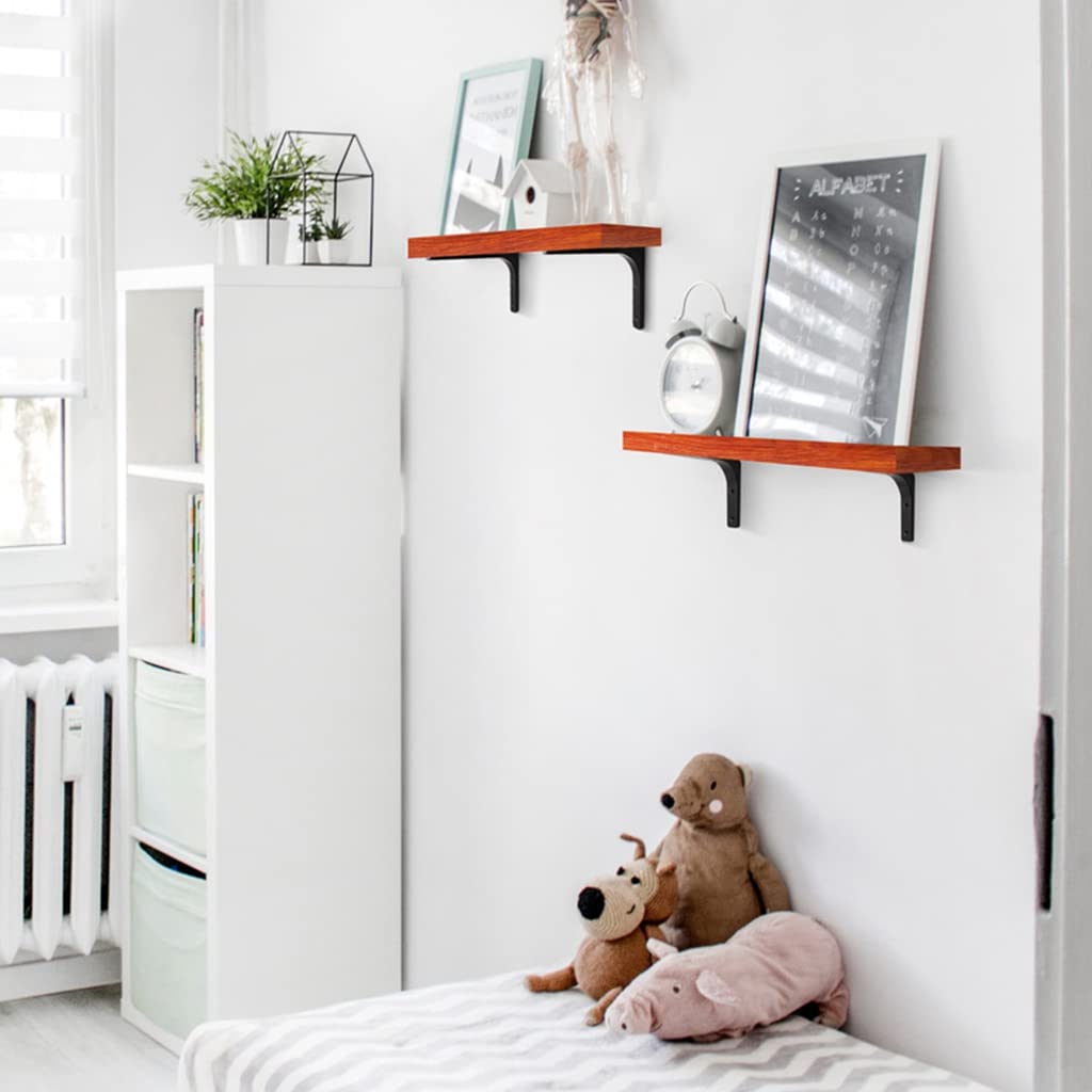 HASTHIP Shelf Bracket for DIY Open Wood Shelving with 4 Prepunched Holes and 4x4 in Stainless Steel L Design | Supports up to 165 lb
