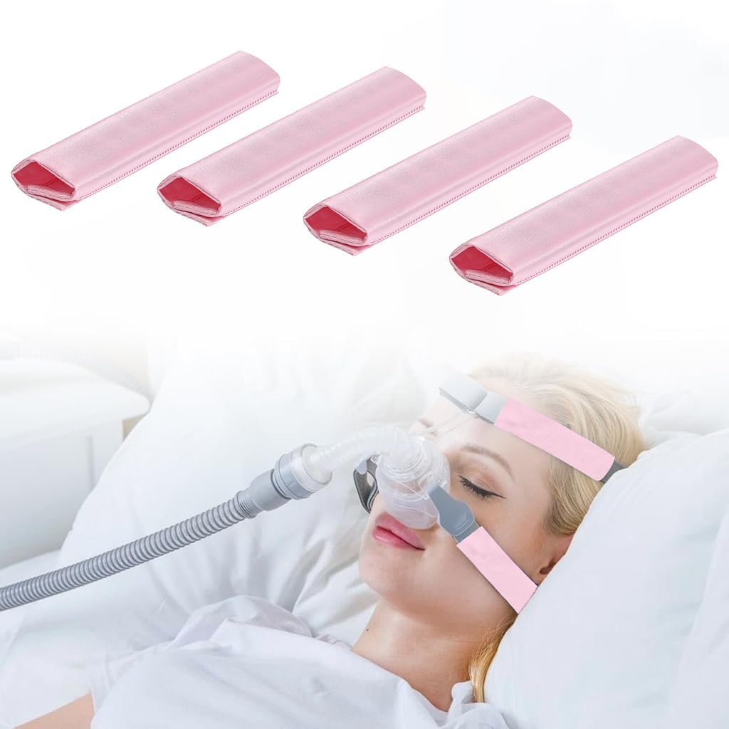 Serplex® 4Pcs Satin Wraps for CPAP Headgear Hook and Loop Closure Smooth Strap Cover for Preventing Friction Universal Comfortable CPAP Strap Cover for Sensitive Skin