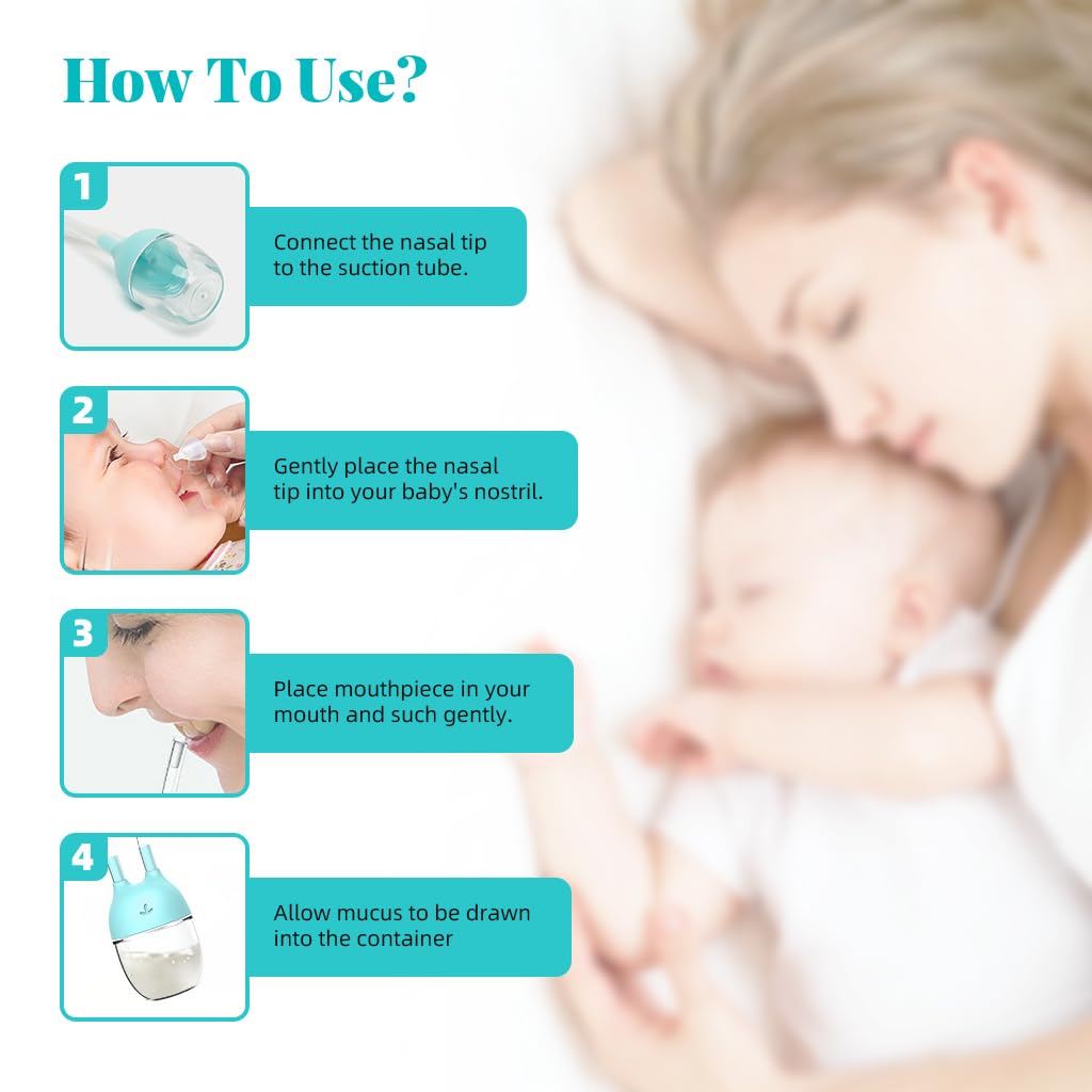 SNOWIE SOFT Nasal Aspirator for Baby with 15ml Transparent Chamber and Soft Silicone Tip | Easy Clean Newborn Nose Cleaner