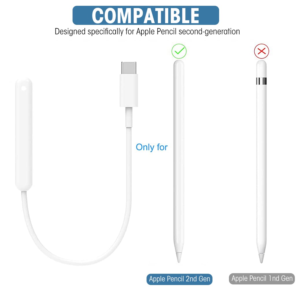 ZORBES Magnet Charger for Apple Pencil 2nd Generation, Type C Charging Magnet Charger for Apple Pencil 2nd Generation, Not Include Apple Pencil 2nd Generation