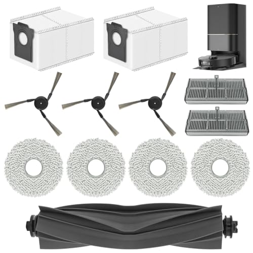HASTHIP® 12Pcs Replacement Parts for Dreame X40 Ultra Vacuum Cleaner, Spare Accessories with 1 Main Roller Brush, 3 Side Brushes, 2 Mop Cloth, 2 Filters, 4 Cleaning Mop, 2 Dust Bags