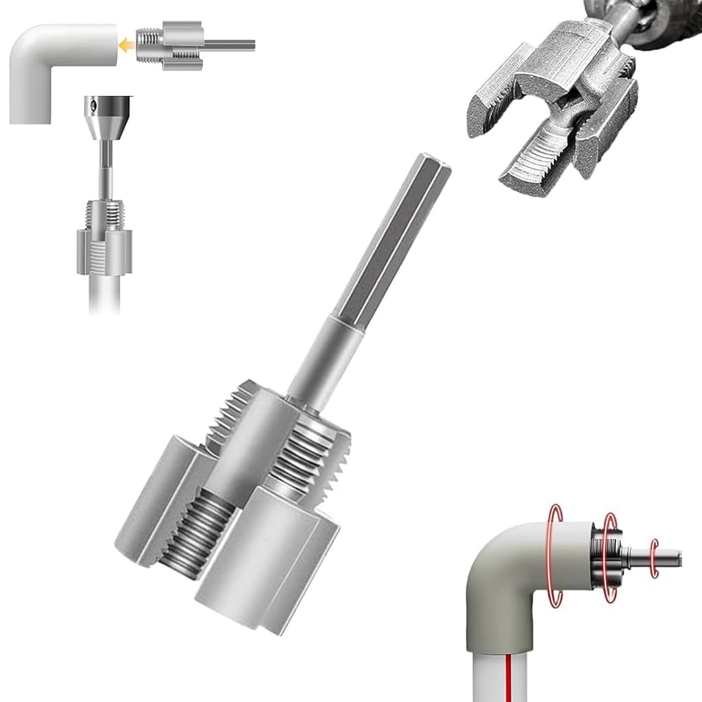 Serplex Pipe Threading Die Head for 3/4 Inch Pipes with Hex Shank | 2 in 1 Internal and External Tool