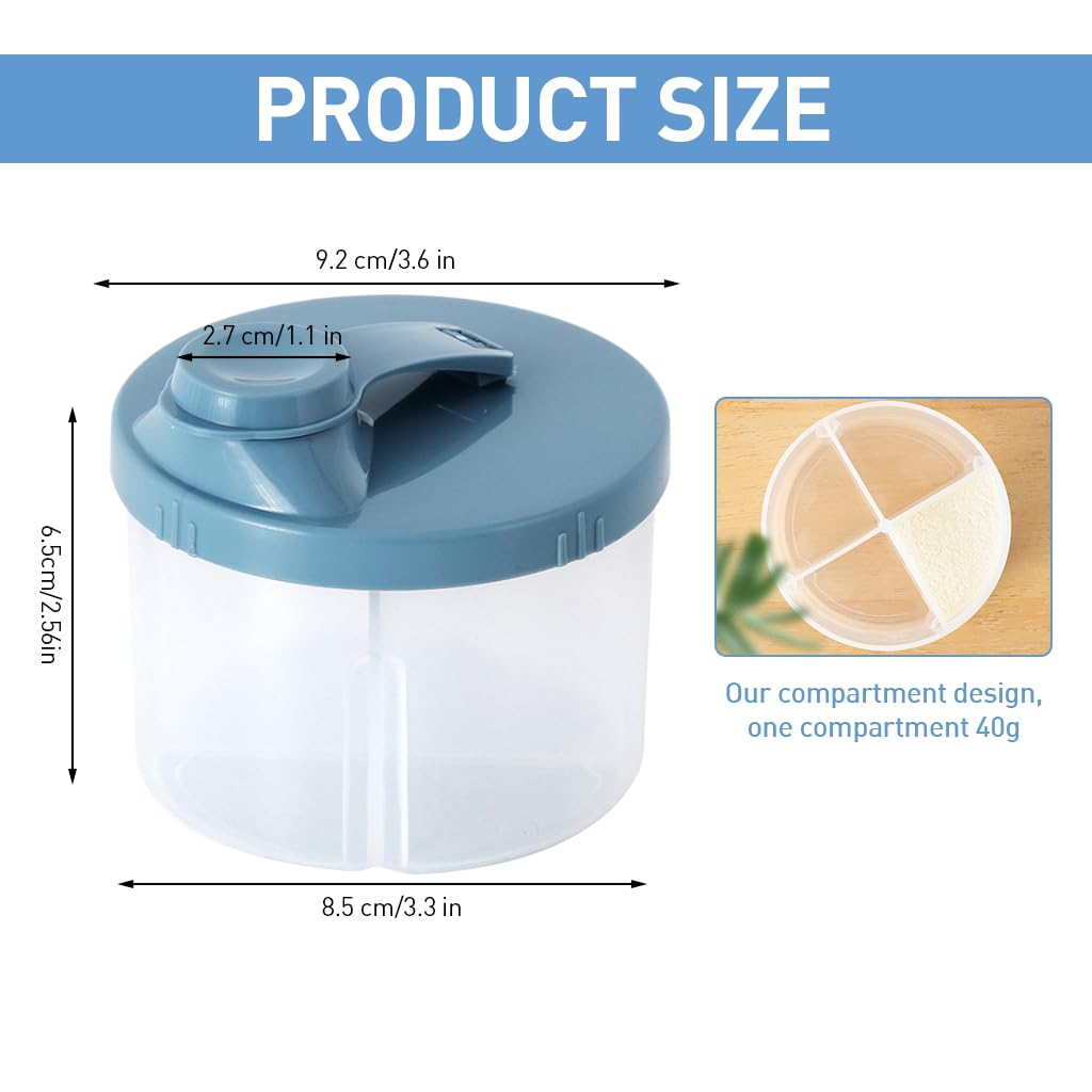 SNOWIE SOFT Baby Formula Dispenser with 4 Compartments and Leak Proof Lid | BPA Free PP Container