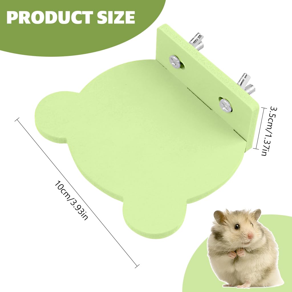 Qpets® Hamster Standing Board for Cage PVC Cartoon Jumping Board Screw Fixed Stand Platform Small Pet House Decor Bird Cage Decor, 15x10x1.5cm