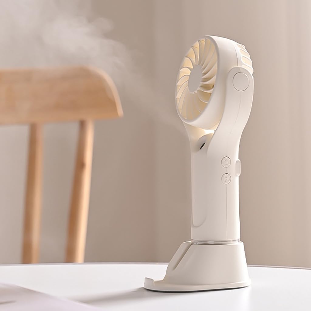 ZIBUYU Portable Fan, Hand Fan, with Mist Sprayer 2 In 1 Travel USB Mini Fan Desk Fan with 3 Speeds, hand fan rechargeable for Hot Summer  Ideal for Home, Office, Kitchen & Travel Use(1000mAh)