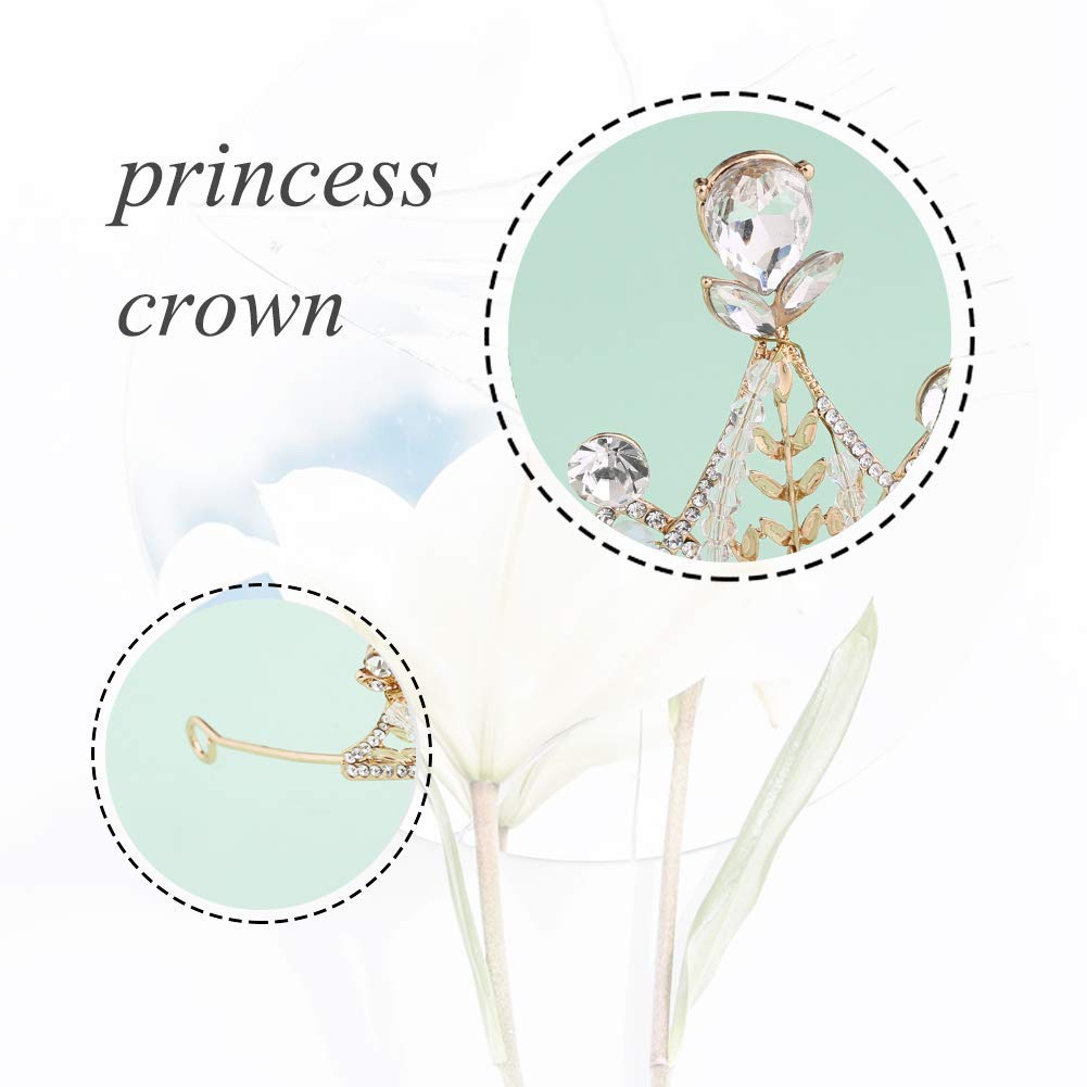 PALAY Princess Crown for Women and Girls with Pin Loops 5.31×2.36 in Alloy Tiara | Ideal for Wedding Party and Prom