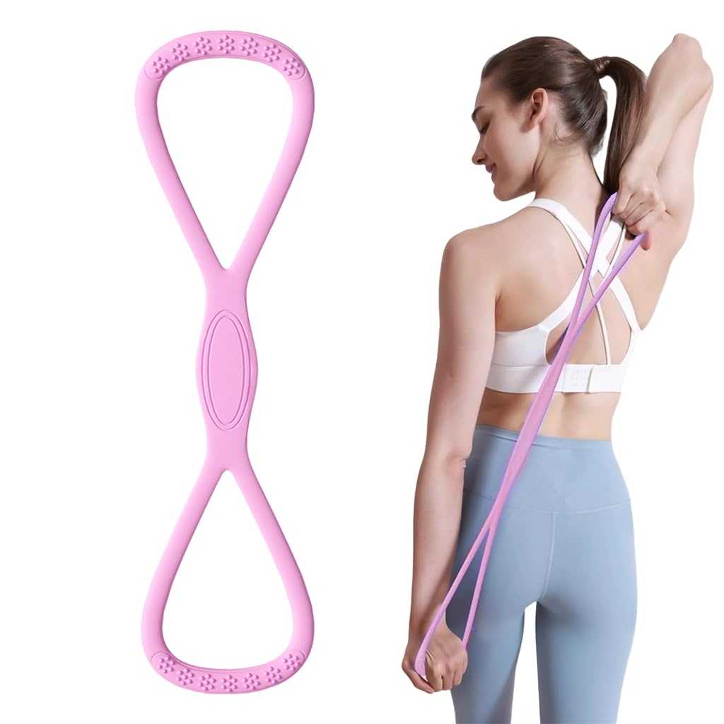 Proberos Resistance Band 35 lbs for Stretching with Massage Nodes and Loop Handles | Elastic Silicone Fitness Band for Home Gym and Muscle Relief
