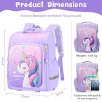 PALAY® School Backpack for Girls, Unicorn Cartoon School Backpack Large Capacity Girls Backpack for School, Travel, Camping, Burden-relief School Backpack for Kids 6-12 Years Old