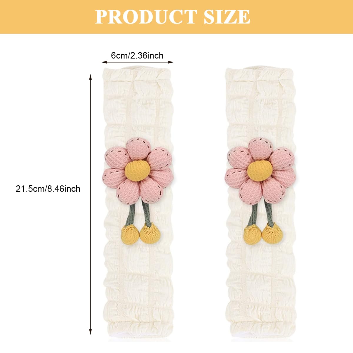 STHIRA Car Seat Belt Covers for Comfort and Style with 9.4 in Pads & Hook and Loop Closure | Soft Shoulder Protectors