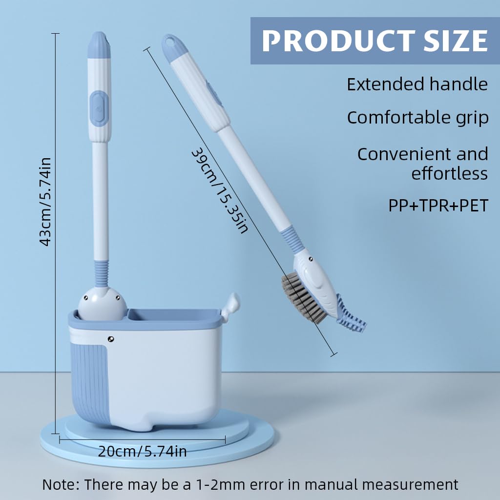 HASTHIP Toilet Brush for Bathroom Cleaning with Dual Sided Bristles and Ergonomic Handle | White