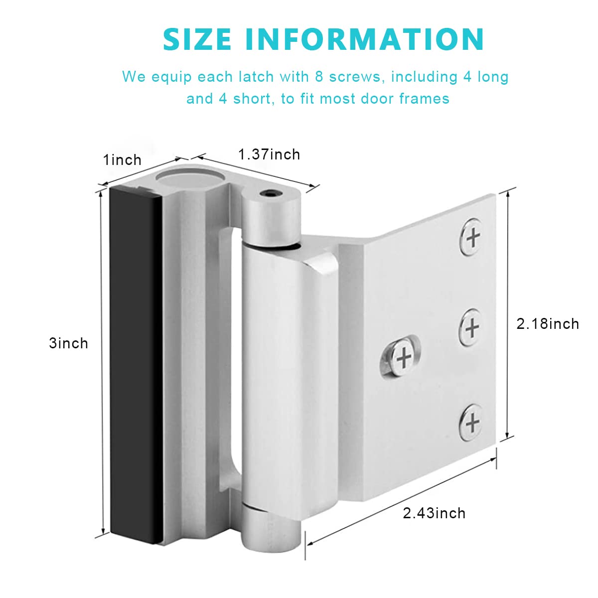 HASTHIP Home Security Door Lock for Childproof Safety with Hinge Design and 8 Screws | Aluminum Alloy Latch